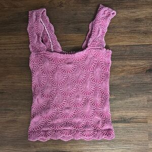 Free People Purple Embellished Tank Top